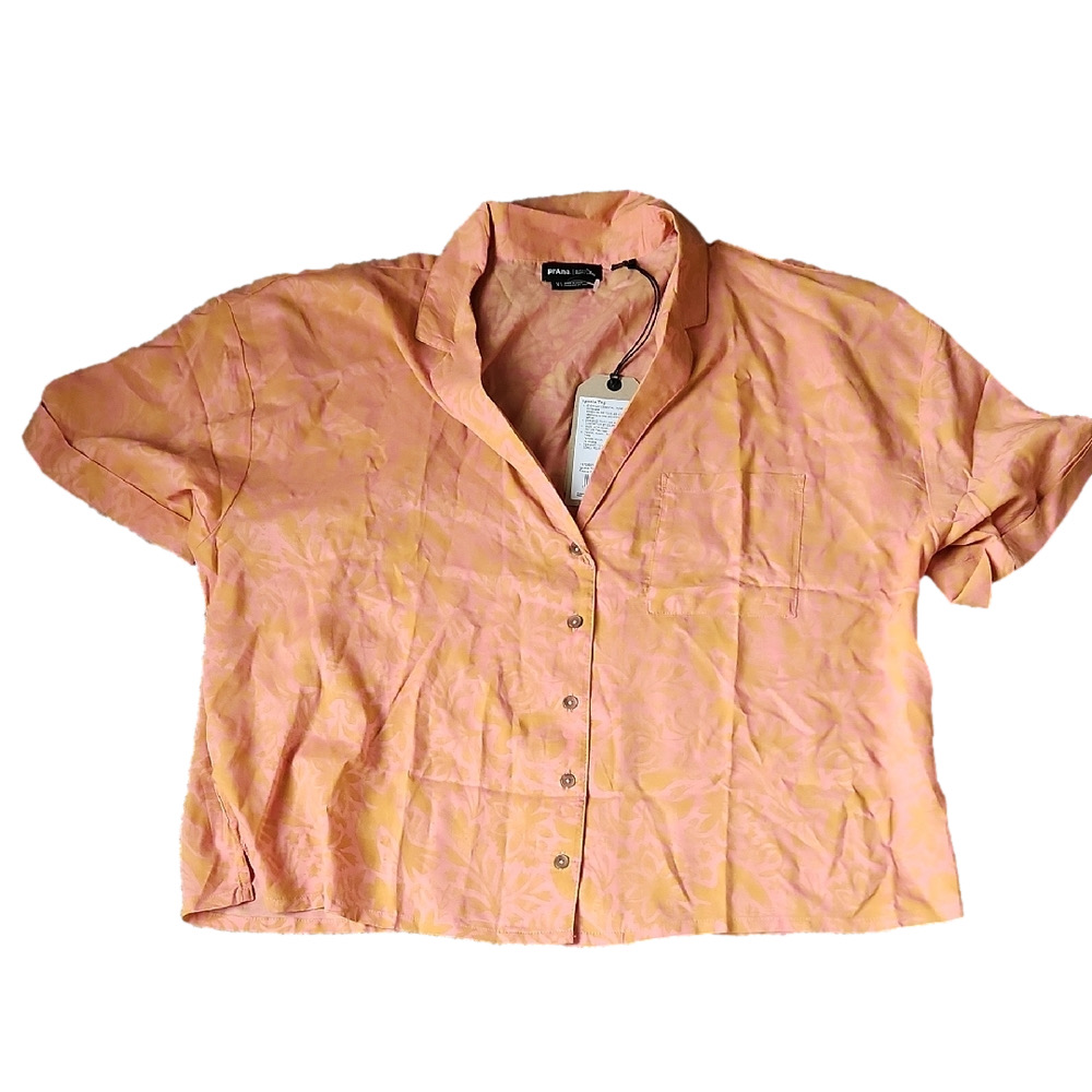 Prana Fresca Floral Fauna Iguala Button Down Top SIZE XL - Picture 1 of 6